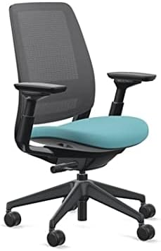Steelcase Series 2 Office Chair, Black Frame and 3D Microknit Back, Cogent Fabric (Lagoon)