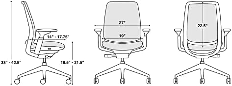 Steelcase Series 2 Office Chair, Black Frame and 3D Microknit Back, Era Fabric (Oatmeal)
