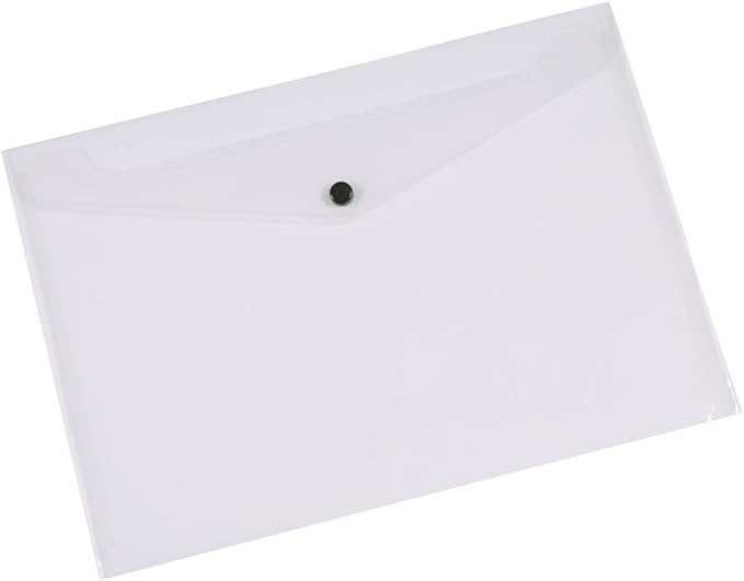 Q-Connect A4 Document Folder Plastic Clear Popper KF01244Q - Pack of 12