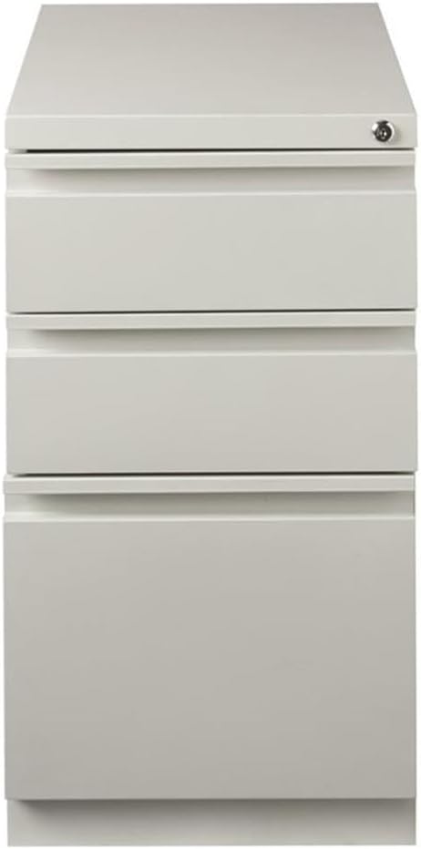 Hirsh Commercial Grade 20 Inch Deep Full Extension 3 Drawer File Cabinet in Light Gray
