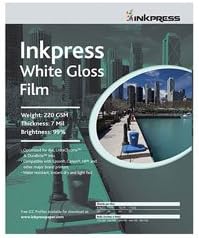 Inkpress WGF111720 Specialty Media White Gloss Film 11in. X 17in. 20 Sheets