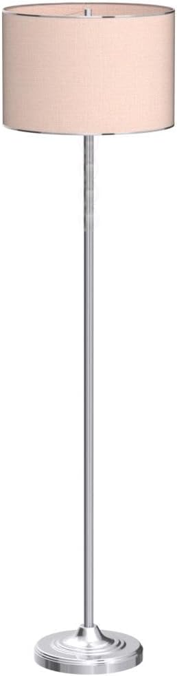 JONATHAN Y 59.5" Chrome and Crystal LED Floor Lamp, Glam Contemporary Standing Pole Light with White Linen Drum Shade for Living Room Bedroom, LED Bulb Included JYL2028A