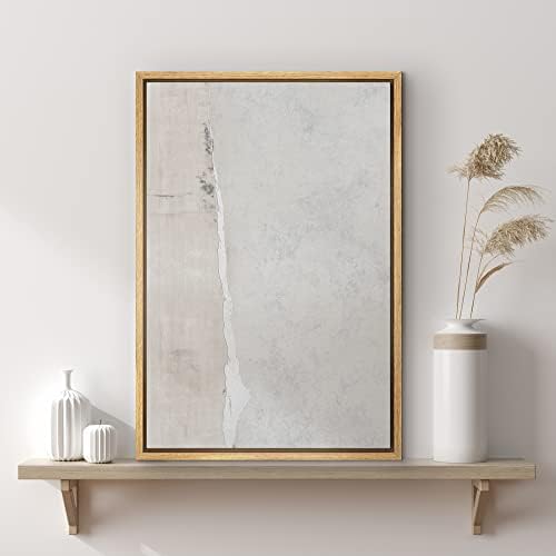 SIGNWIN Framed Canvas Print Wall Art Gray Tan Watercolor Pastel Color Field Abstract Shapes Illustrations Modern Art Decorative Contemporary Chic for Living Room, Bedroom, Office - 24"x36" Natural