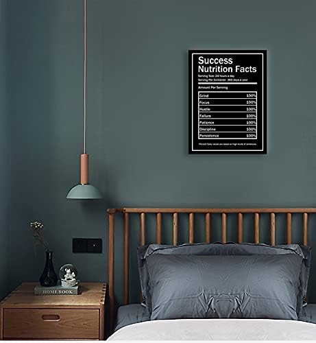 Motivational Canvas Wall Art Motivational Quotes Pictures Success Nutrition Facts for Canvas Painting Motivational Posters Printed Artworks Office Home Decor Ready to Hang[18" W x 24" H]