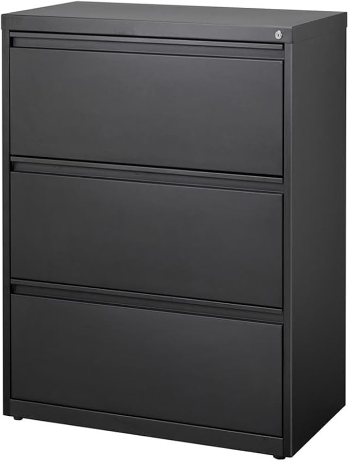 Hirsh 30-in Wide HL10000 Series Metal 3 Drawer Lateral File Cabinet Black