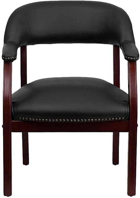 Flash Furniture Diamond Black Vinyl Luxurious Conference Chair with Accent Nail Trim