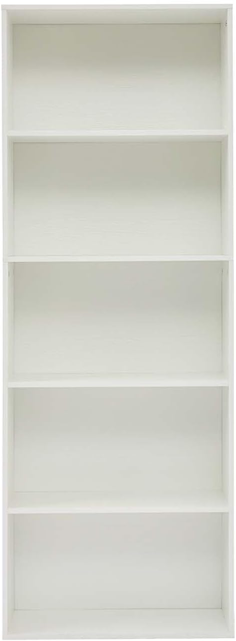 Tall Bookshelves with Cabinet, Office Storage Cabinets and Bookshelf, 5-Tier Wooden Bookcase with Storage, Floor Standing Display Cabinet Shelves for Living Room, Home Office, White