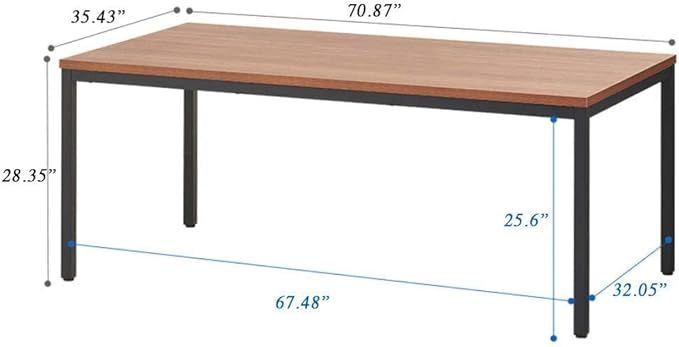Simple and Sturdy 36X72 inches Computer Desk for 6-8 People Perfect for Work and Study, Multi-Purpose Table for Writing, Dining, and Workstation