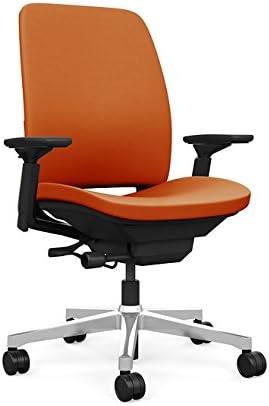 Steelcase Amia Task Chair: Black Frame/Polished Aluminum Base - 4 Way Adjustable Arms - Hard Floor Casters