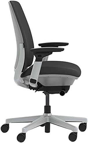 Steelcase Amia Chair with Platinum Base & Hard Floor Casters, Licorice