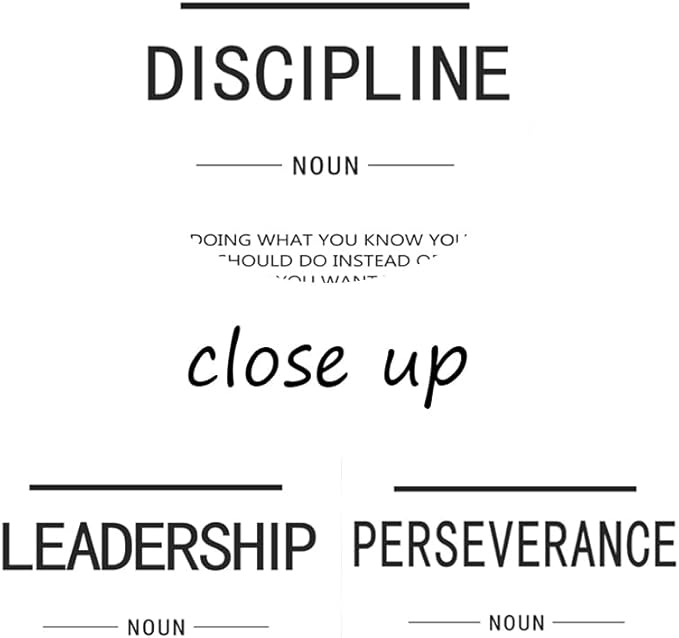 Inspirational Canvas Wall Art Painting Poster Motivational Discipline Perseverance Leadership Noun Canvas Artwork Picture Print Framed for Bedroom Office Living Room Gym Wall Decor[60''Wx 28''H]