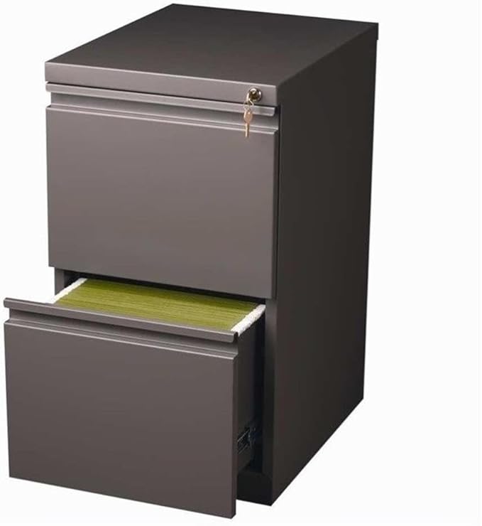 Bowery Hill 20" D Mobile Pedestal 2-Drawer File/File- Full Width Pull in Espresso