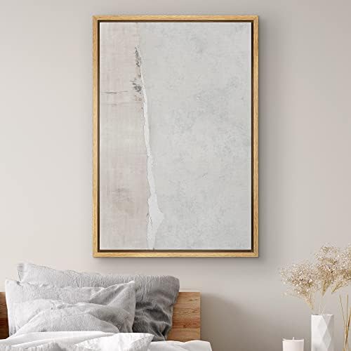 SIGNWIN Framed Canvas Print Wall Art Gray Tan Watercolor Pastel Color Field Abstract Shapes Illustrations Modern Art Decorative Contemporary Chic for Living Room, Bedroom, Office - 24"x36" Natural