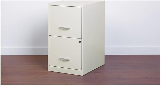 Scranton & Co Set of 2 18" D 2-Drawers Metal File Cabinet in Pearl White