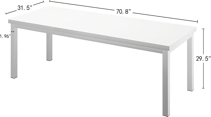 Long Computer Desk for 2 People, 70 Inch Large Double Desk with Deep Desktop,Modern White Computer Desk for Home Office Workstation