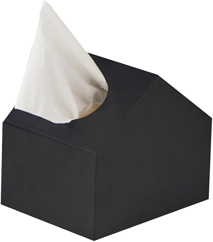 Stylish Tissue Box Durable Tissue Box Exquisite Napkin Holder and Adorable House Shaped Square Tissue Box Holder for Home Office Countertop Modern Tissue Box (Color : Green, Size : B) (Black B)