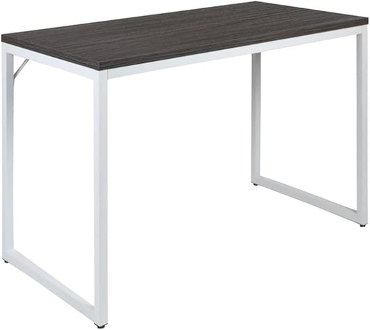 Flash Furniture Kimberly Tiverton Industrial Modern Desk-Rustic Gray/White Commercial Grade Computer Desk-47" Sturdy Home Office Desk-Writing Desk