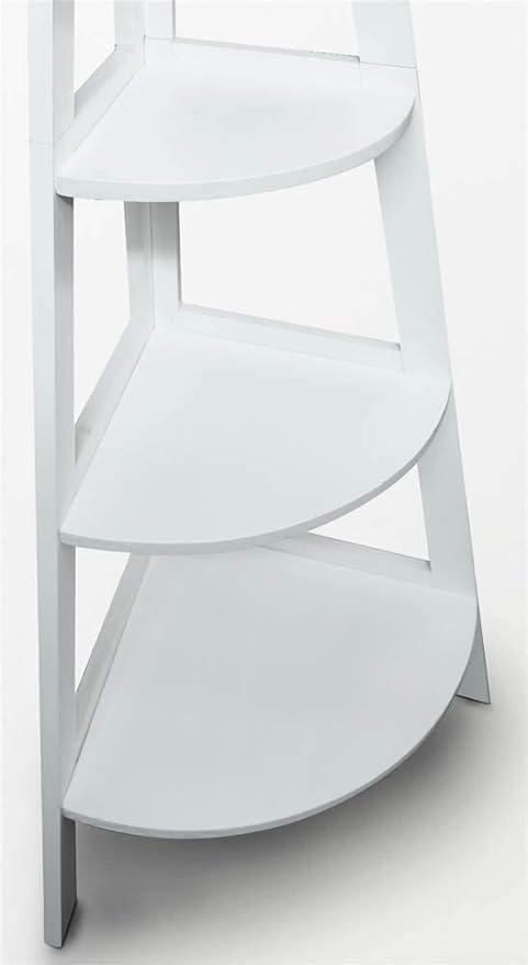 Casual Home 5-Shelf Corner Ladder Bookcase, White (Pack of 1)