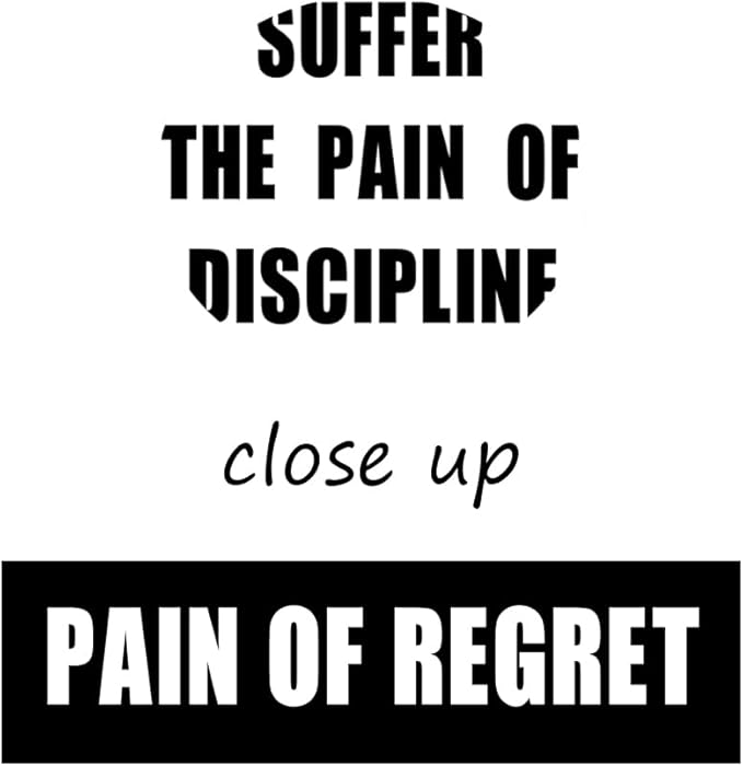 WYJDFART Discipline or Regret Motivational Wall Art Printed Canvas Artwork Inspirational Wall Decor for Home School Bedroom Office Living Room Framed Ready to Hang [24" W X 36" H]