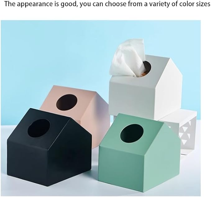 Stylish Tissue Box Durable Tissue Box Exquisite Napkin Holder and Adorable House Shaped Square Tissue Box Holder for Home Office Countertop Modern Tissue Box (Color : Green, Size : B) (Pink Multi)
