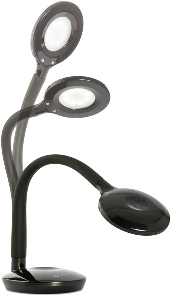 OttLite D59PNB-FFP Soft Touch Flex Led Lamp, Desk Lamp, Space Saving Design, Flexible Adjustment, Dimmable, 10.5" x 5.25" x 11", Black
