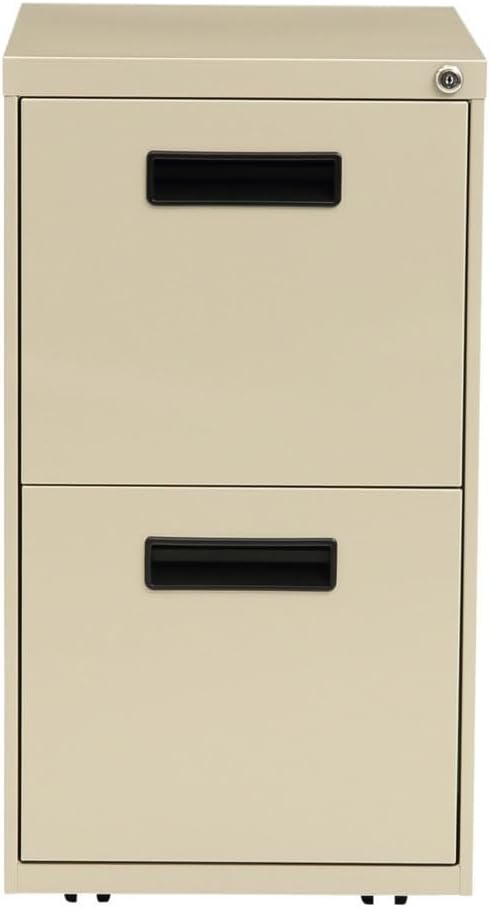 Alera PAFFPY Two-Drawer Metal Pedestal File, 14 7/8w x 19-1/8d x 27-3/4h, Putty