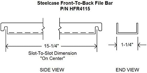 Northland Online Steelcase Front-to-Back File Bar for Filing Cabinets - for Steelcase File Cabinet Series 800 & 900 - Filing Cabinet Metal Rail Insert for Front-to-Back Files (8-Pack)