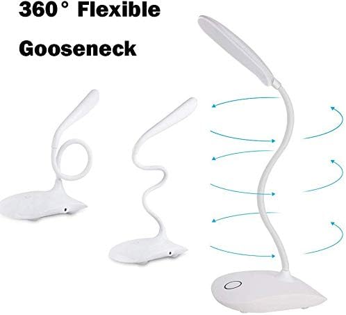 Sosee LED Table Lamp,Portable Eye-Protected Flexible Gooseneck Small Desk Lights for Dorm Study Office Bedroom-USB and 3 AA Batteries Powered (5 Pack)