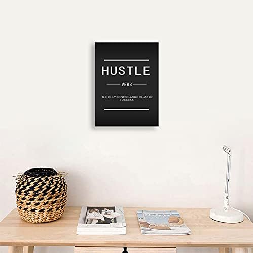 Inspiring Entrepreneur Quotes Canvas Wall Art Hustle Verb Inspirational Quotes Modern Inspirational Mottos Picture Poster Prints Living Room Office Artwork Decoration to be Hang[18" W x 24" H]