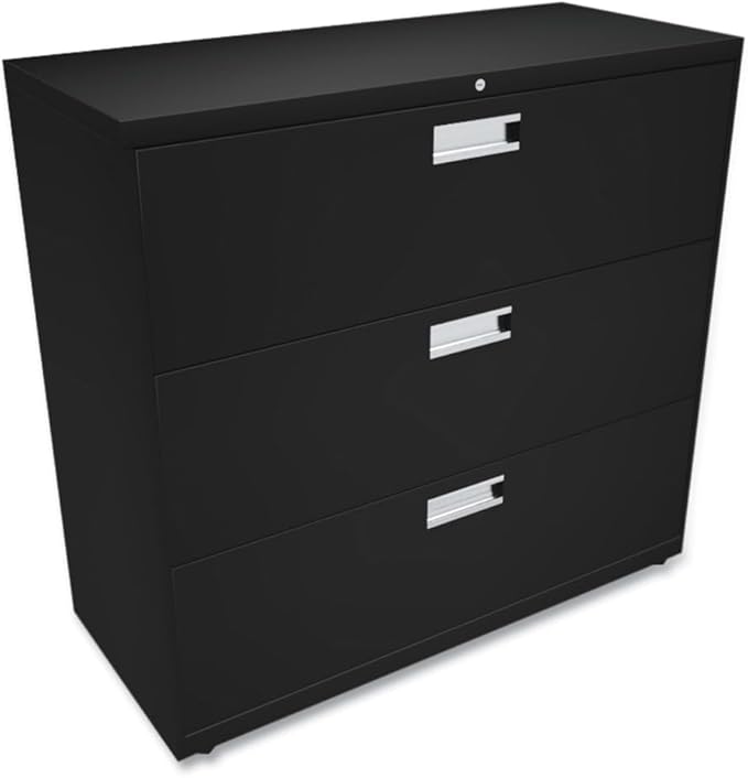HON 693LP Three-Drawer Lateral File, 42w x 18d x 39 1/8h, Black File Cabinet, Sold as 1 Each