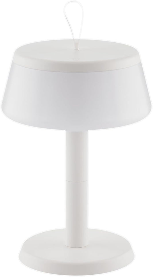 Campura LED Cordless USB-C Re-Chargeable Desk Lamp, 5200mAh Battery Operated with Fingertip Touch Dimming On/Off and Adj Height Stems or Lantern Mode in White