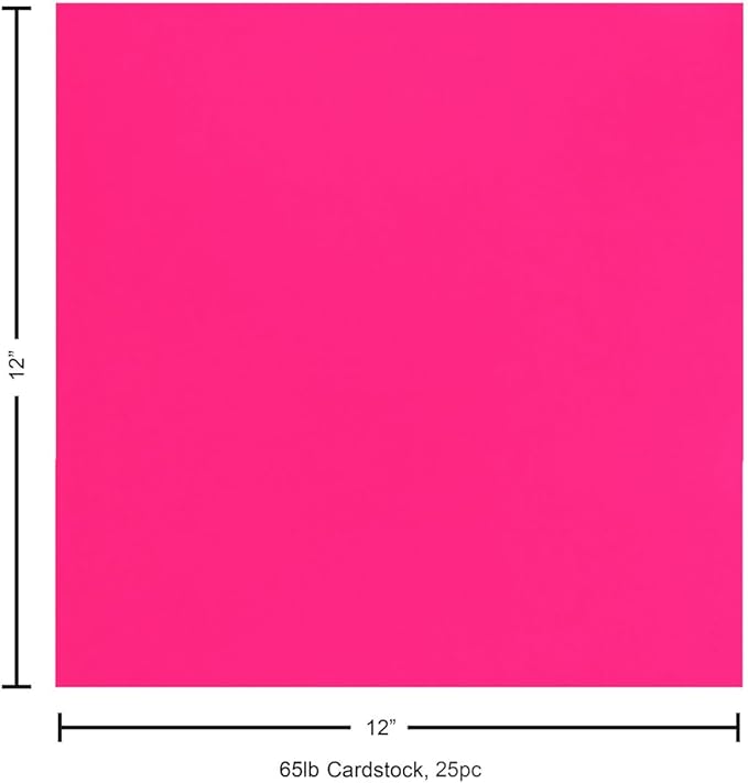 Cdstk Smooth 12x12 65lb 25pc Pk Fuchsia