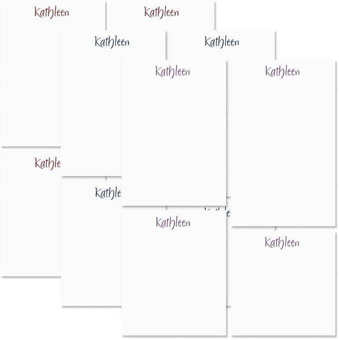 Current Elegant Personalized Notepad Set – Set of 4, 100-Sheet Pads, Multiple Sizes, 3 Ink Choices, Great for Graduations and Personalized Gifts, Printed in the USA