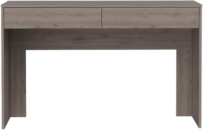 Computer Desk with Two Drawers Writing, Light Gray