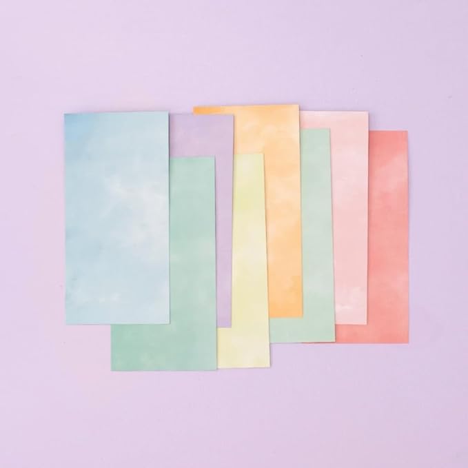 Craftelier - Watercolor Color Cardstock | Pack of Colored Cardstock | Colored Paper for Crafts, Scrapbooking, DIY Projects | 32 Sheets, Double-Sided, 5.91" x 2.95", 8.47oz
