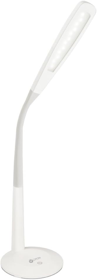 OttLite LED Desk Lamp with Flexible Neck (White) - Slim Desk Lamp with 3 Brightness Settings & Touch Activated Controls - Energy-Efficient Natural Daylight LEDs for Home Office, Desk, & Dorms