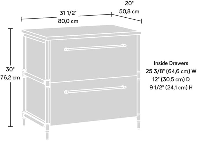 Sauder Iron City Lateral File, Checked Oak Finish