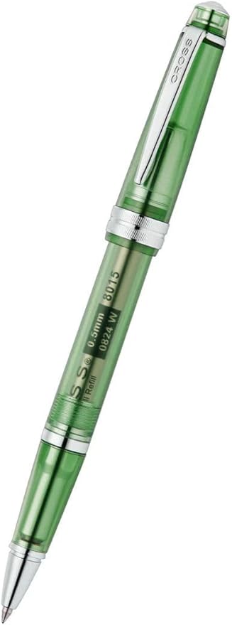 Cross Bailey Light Translucent Green Resin Rollerball Pen - Professional Pen for Effortless Writing - Journaling, Note-Taking & More - Black Ink - Easy Handling - Includes Gift Box