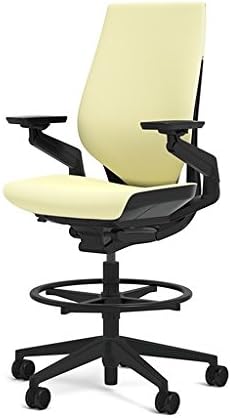Steelcase Gesture 442 Stool Chair - Cogent: Connect Coconut Fabric, Shell Back, Dark on Dark Frame