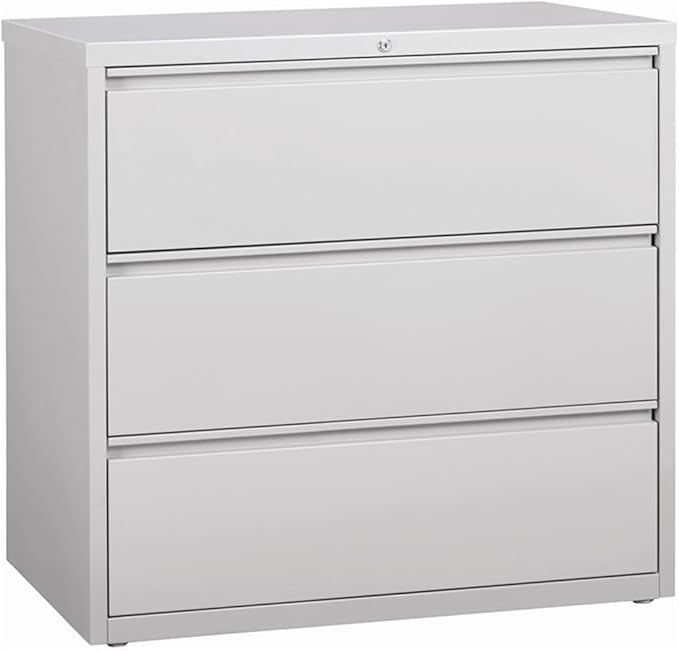 Hirsh 42-in Wide HL8000 Series Metal 3 Drawer Lateral File Cabinet Light Gray