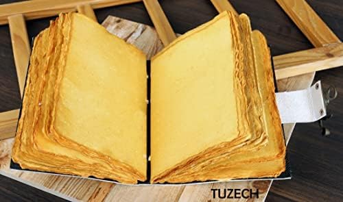 TUZECH Book of Spells Leather Bound Journal Deckle Edge Paper Grimoire Printed Diary Third Eye witchcraft supply and Witch Spell Notebook Antique Vintage Book for Men and Women (Green Lady)