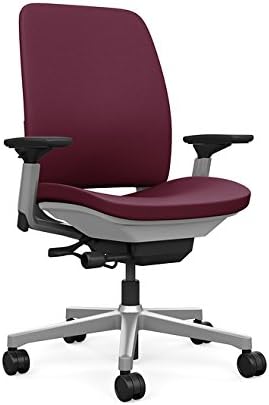 Steelcase Amia Task Chair: Platinum Frame/Base - 4 Way Adjustable Arms - Standard Carpet Casters