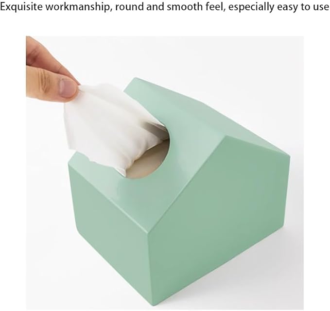 Stylish Tissue Box Durable Tissue Box Exquisite Napkin Holder and Adorable House Shaped Square Tissue Box Holder for Home Office Countertop Modern Tissue Box (Color : Green, Size : B) (Black B)
