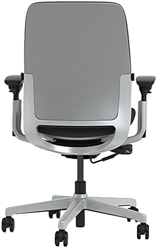 Steelcase Amia Chair with Platinum Base & Hard Floor Casters, Licorice