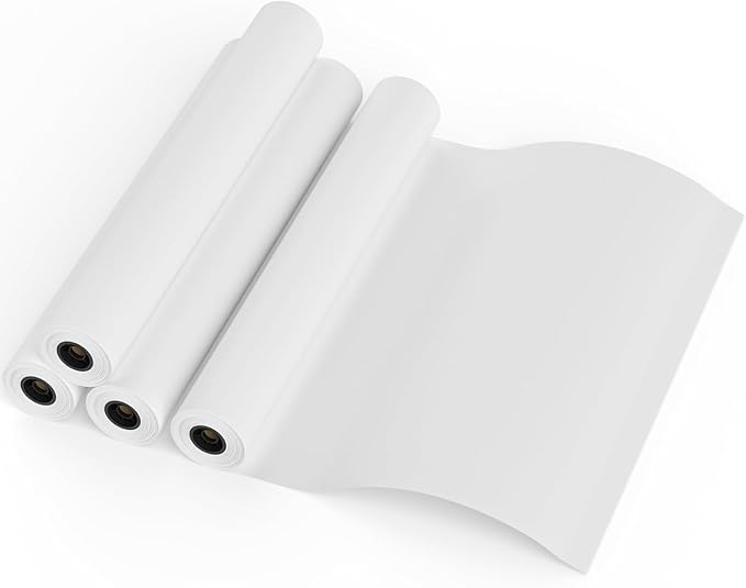 FungLam Plotter Paper 36 x 150-4 Rolls Wide Format Paper 36 In x 150 Ft, 20lb CAD Bond Rolls on 2" Core for CAD Printing on Wide Format Ink Jet Printers