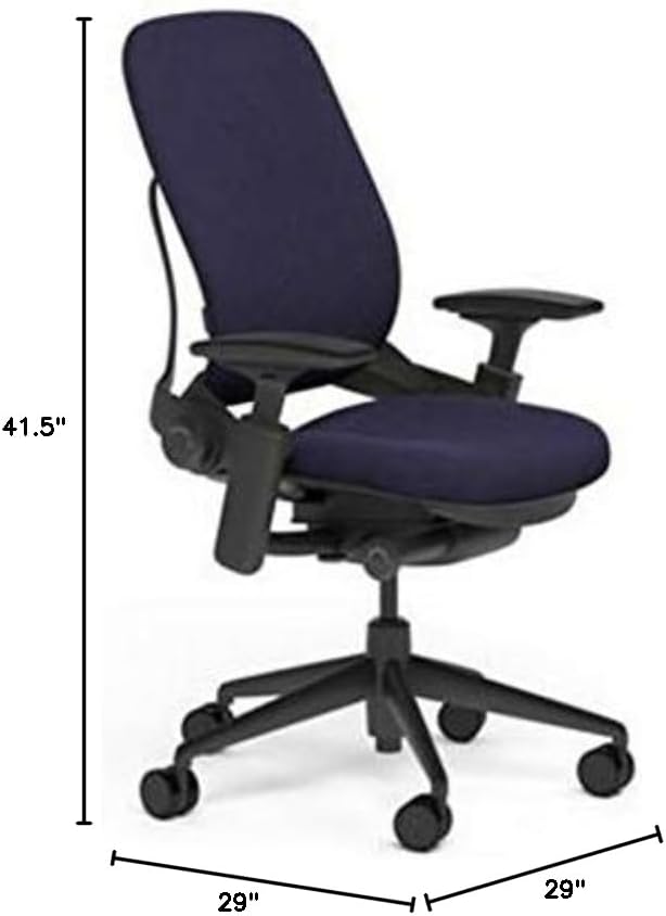 Steelcase Leap Desk Task Chair in Buzz2 5G63 Crocus Fabric - 4-Way Highly Adjustable Arms - Black Frame and 7" Tall Seat Height Base - Standard Carpet Casters