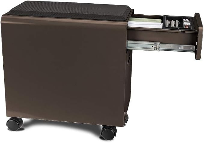 UPLIFTDESK Narrow 2-Drawer File Cabinet with Seat, Rolling (Industrial Style)