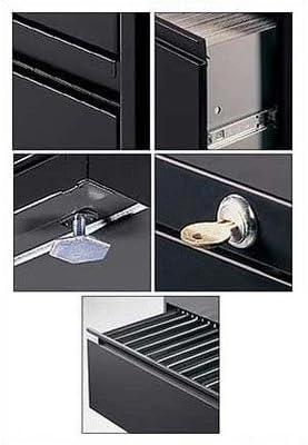 Global Office 9300P 42" 2 Drawer Lateral Metal File Storage Cabinet-Light Grey - Light Grey