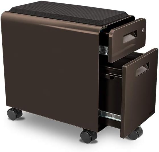 UPLIFTDESK Narrow 2-Drawer File Cabinet with Seat, Rolling (Industrial Style)