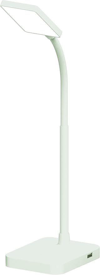 MaxLite Desk LAMP LED 4W Slim 3000K, USB Port, White Finish